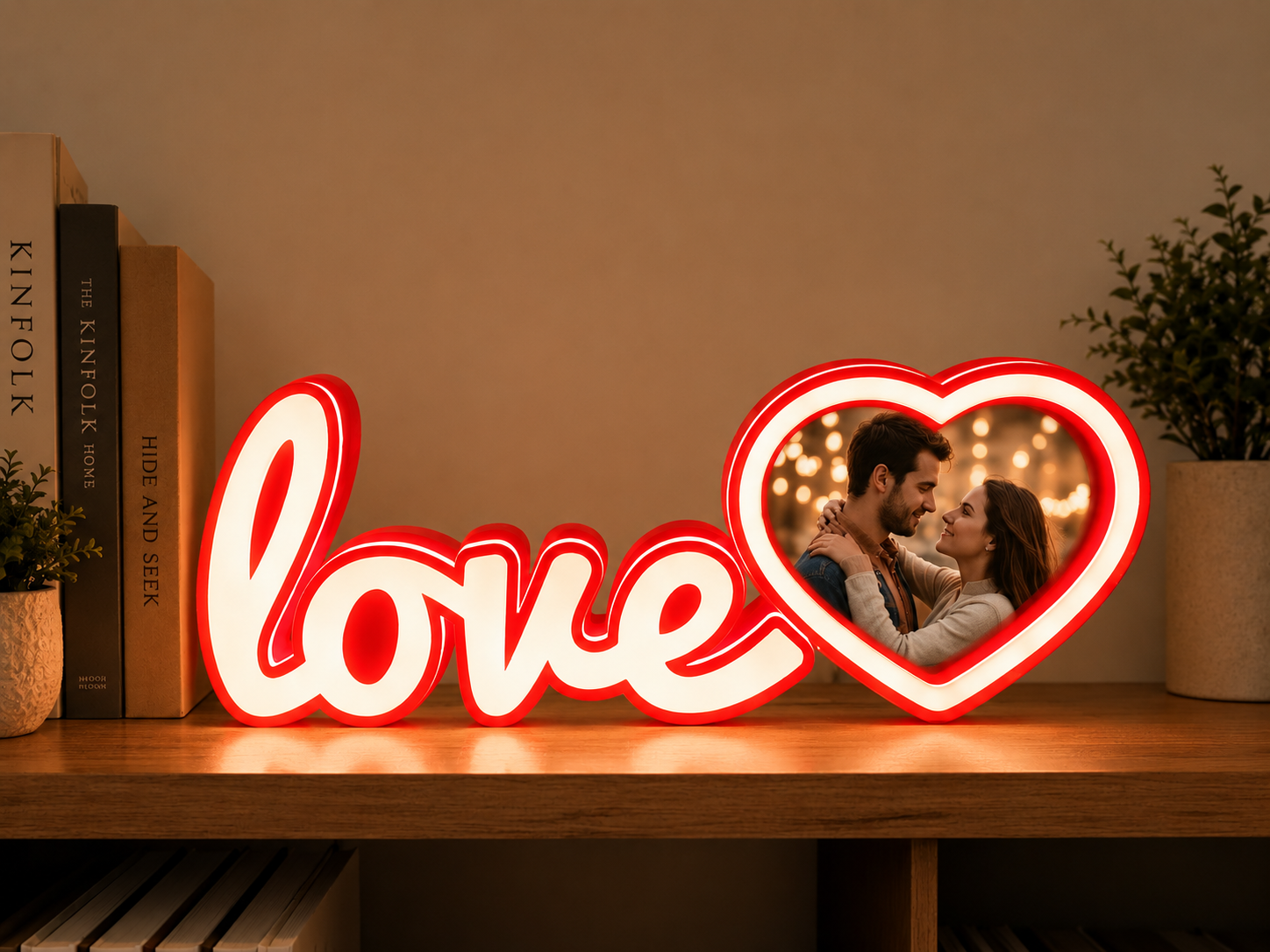 LOVE HEART PHOTO FRAME LED LAMP