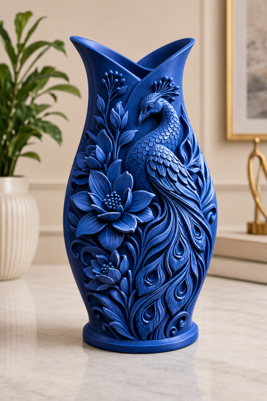 Peacock Floral Vase