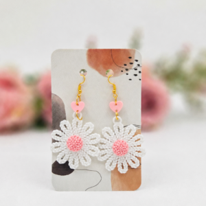 Daisy Heart Drop Earring